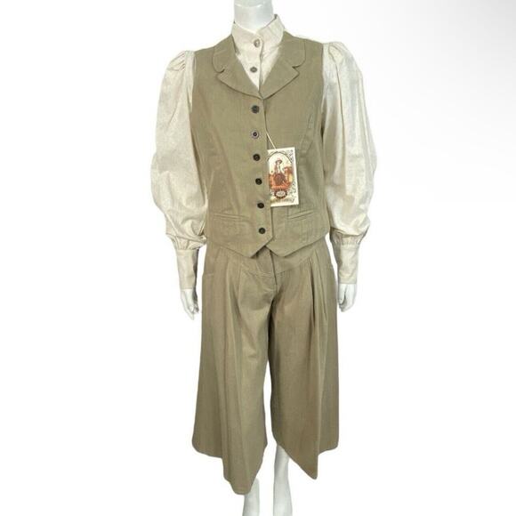 Wah Maker Old Western Frontier Set Womens Small Riding Pants Blouse Vest Costume - Picture 1 of 12